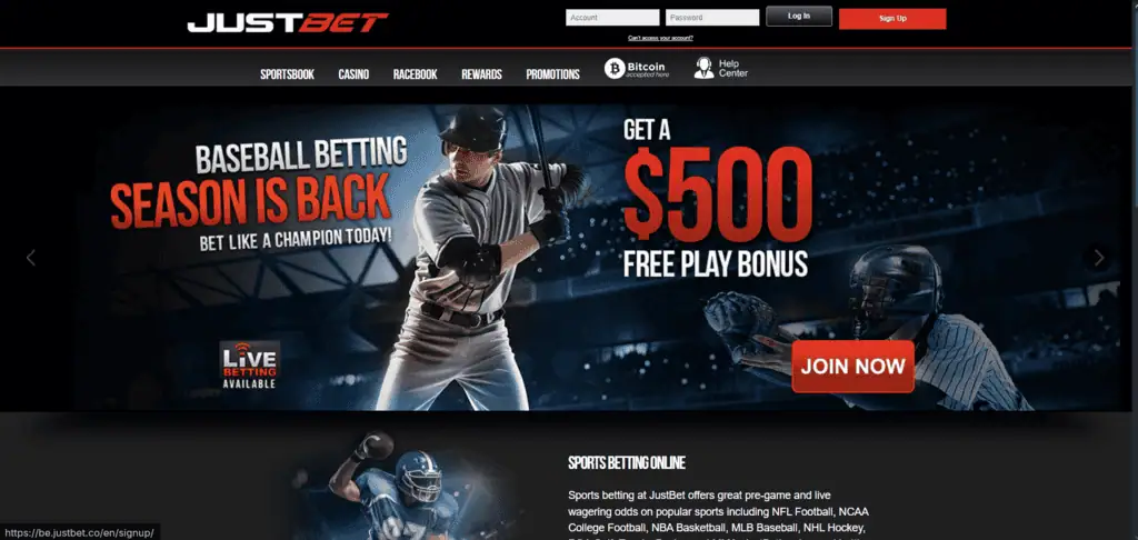 Just Bet Home Page