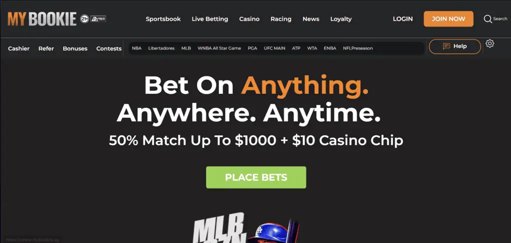 My Bookie.ag Homepage
