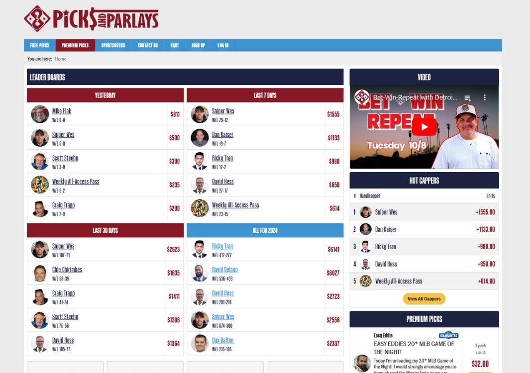 homepage Pick and parlays